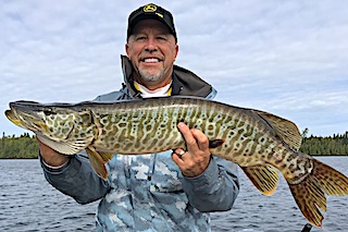 Nice Tiger Muskie Fishing by Ron at Fireside Lodge in Canada